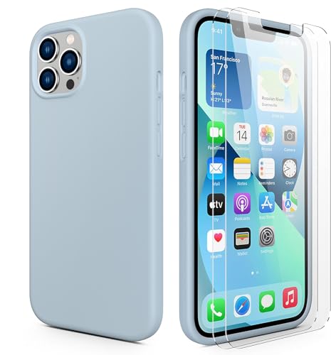 Durable Silicone for iPhone 13 Pro Max with Glass Screen Protectors