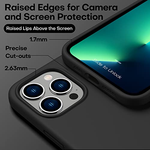 Durable Silicone Case for iPhone 13 Pro with Glass Screen Protectors