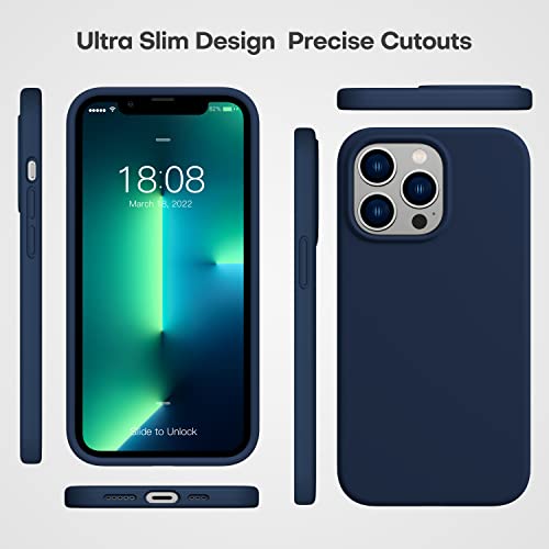 Durable Silicone Case for iPhone 13 Pro with Glass Screen Protectors