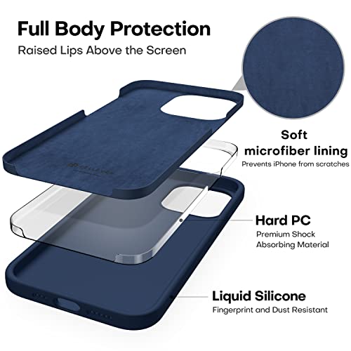 Durable Silicone Case for iPhone 13 Pro with Glass Screen Protectors