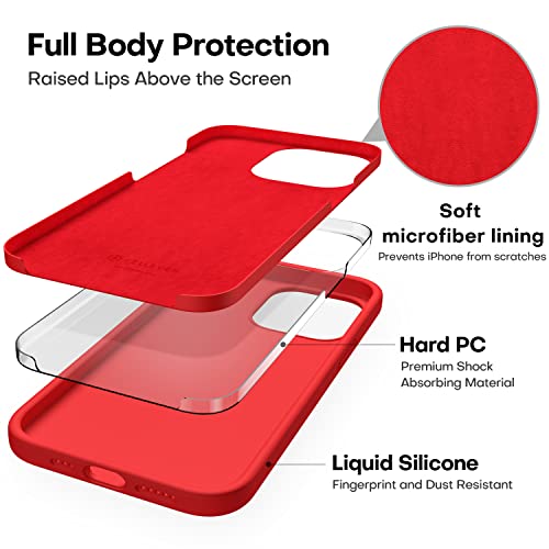 Durable Silicone for iPhone 13 Pro Max with Glass Screen Protectors