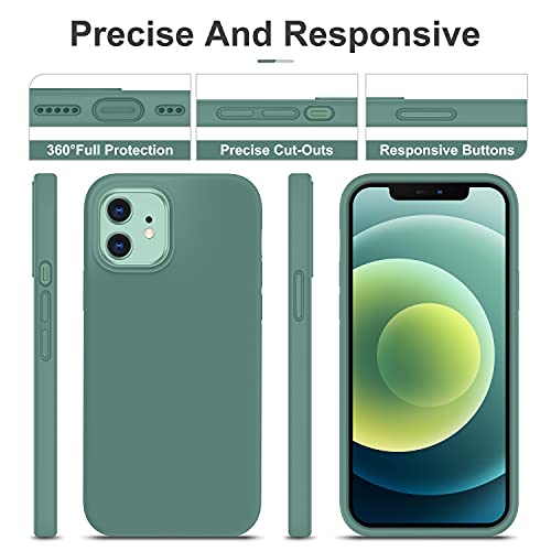 Durable Silicone Case for iPhone 12 & iPhone 12 Pro with Glass Screen Protectors
