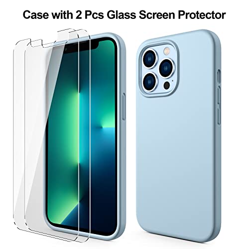 Durable Silicone for iPhone 13 Pro Max with Glass Screen Protectors