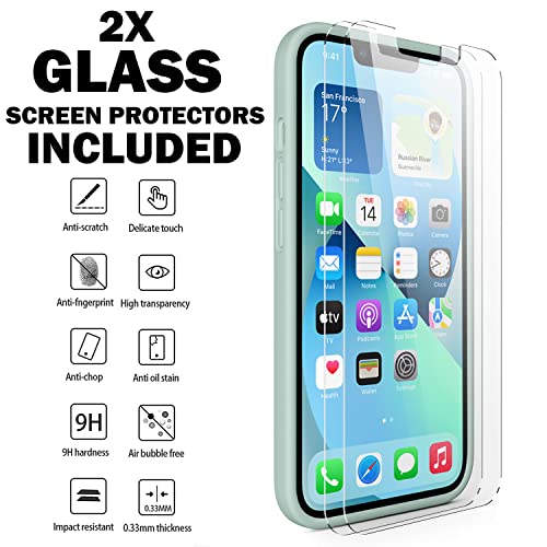 Durable Silicone for iPhone 13 Pro Max with Glass Screen Protectors