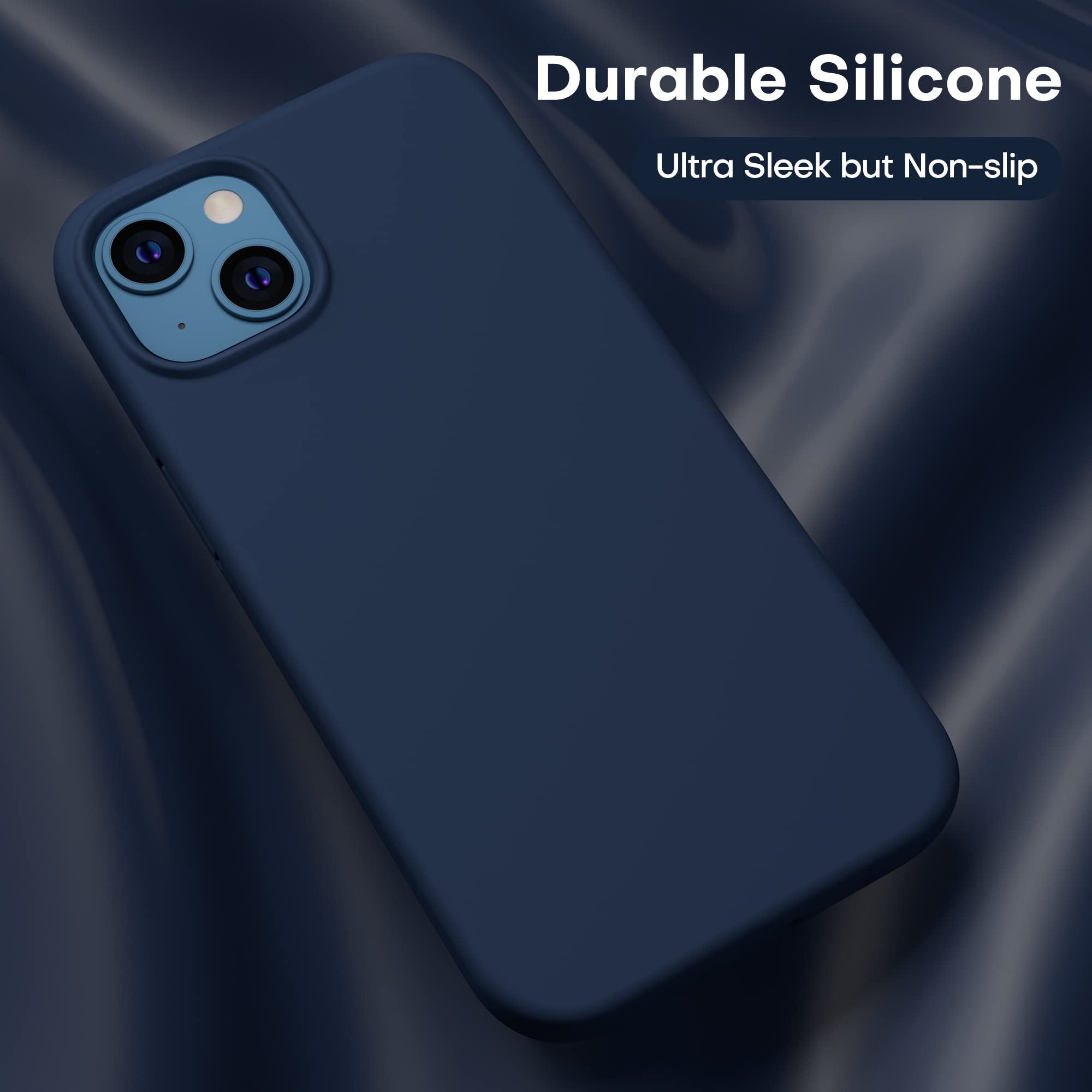 Durable Silicone Case + Glass Screen Protectors Combo Pack for iPhone 13 Mini