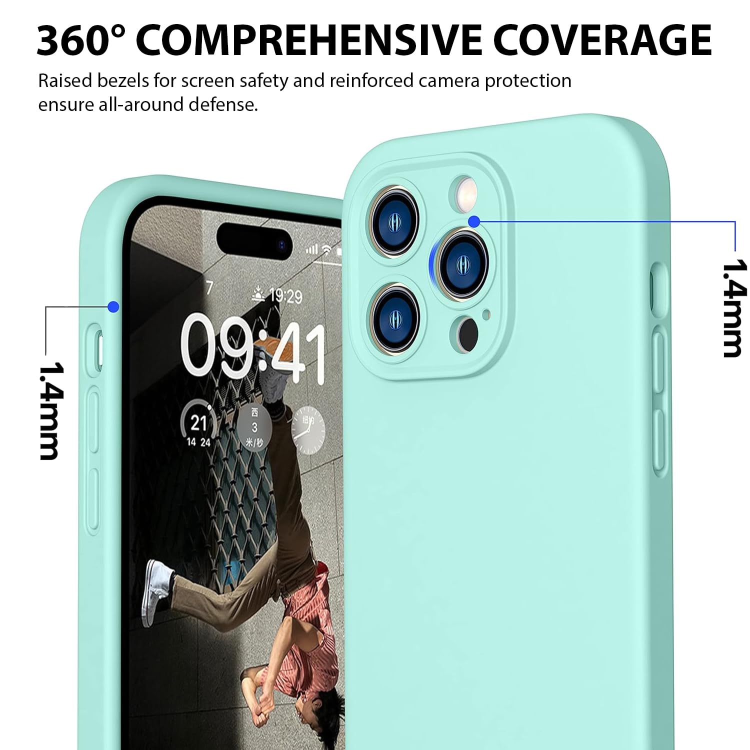 Durable Silicone Case for iPhone 14 Pro Max with Camera Cover