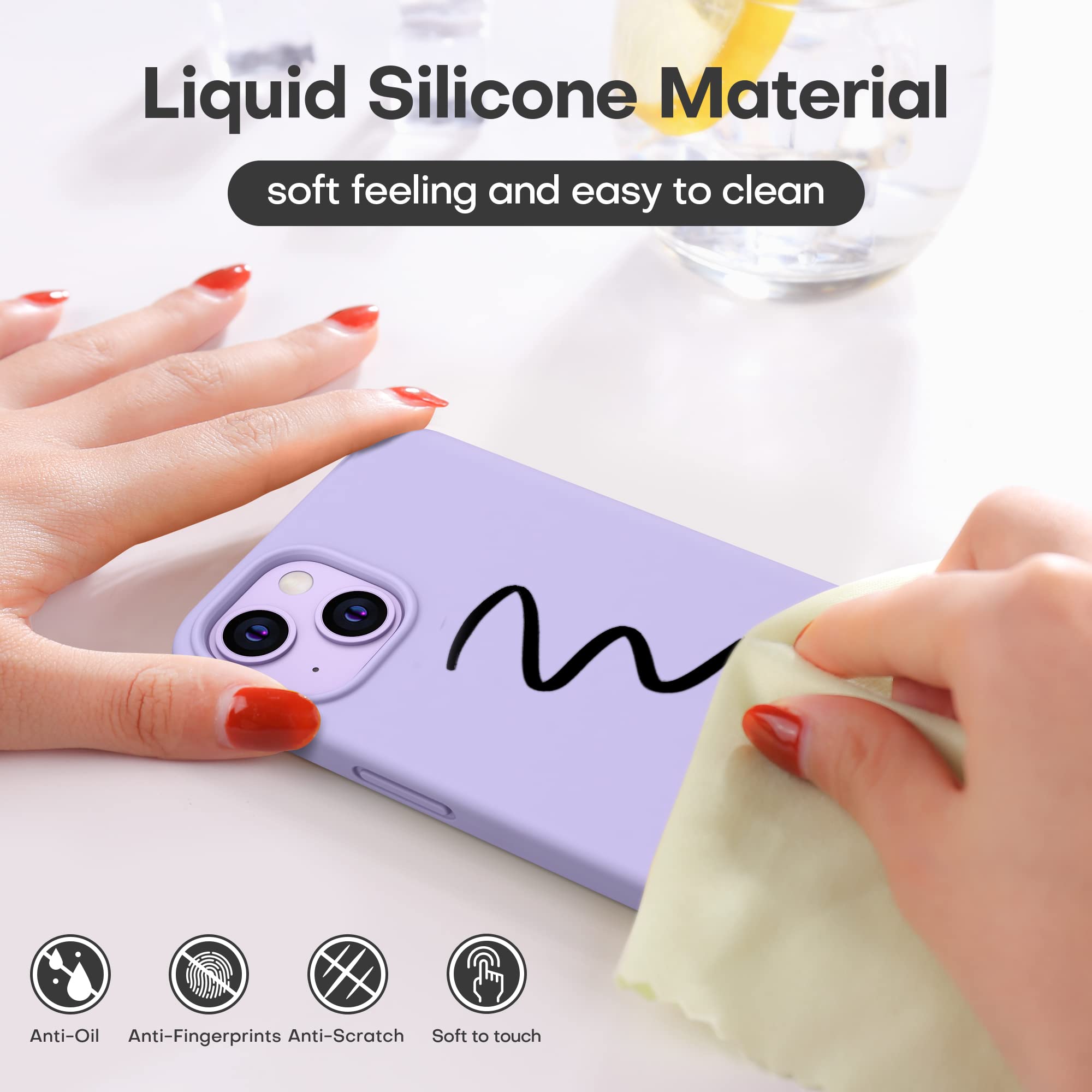 Durable Silicone Case + Glass Screen Protectors Combo Pack for iPhone 13 Mini