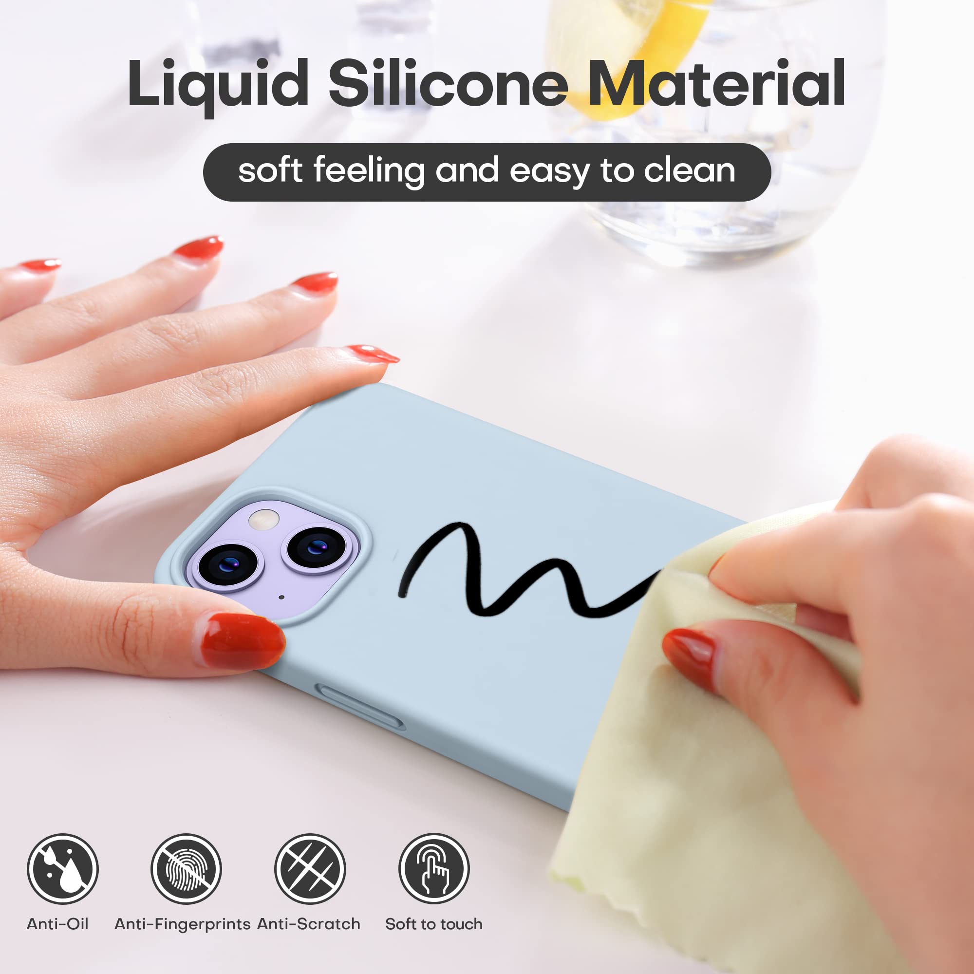 Durable Silicone Case + Glass Screen Protectors Combo Pack for iPhone 13 Mini