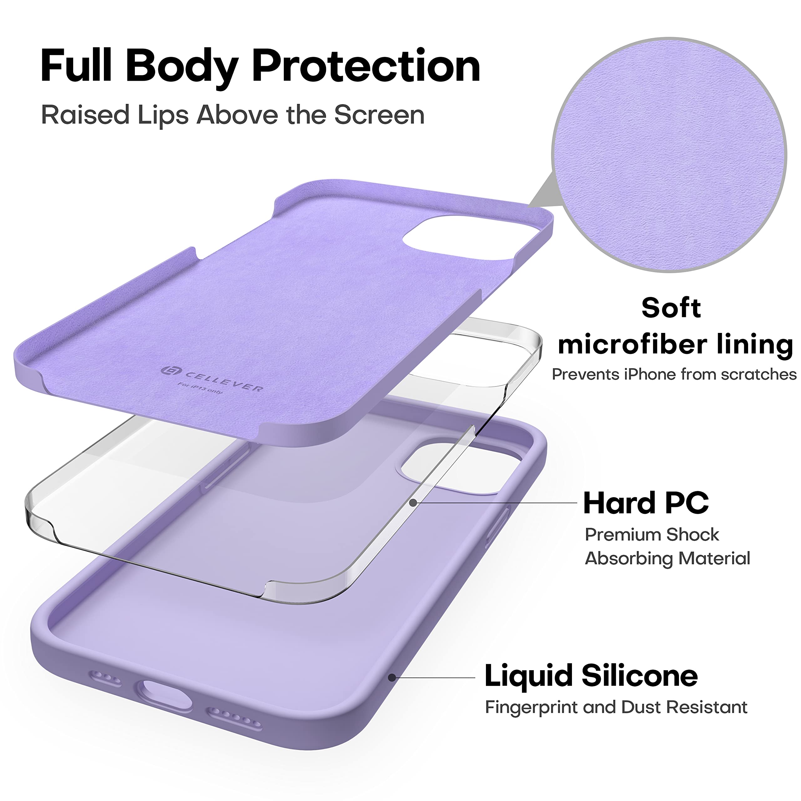 Durable Silicone Case + Glass Screen Protectors Combo Pack for iPhone 13 Mini