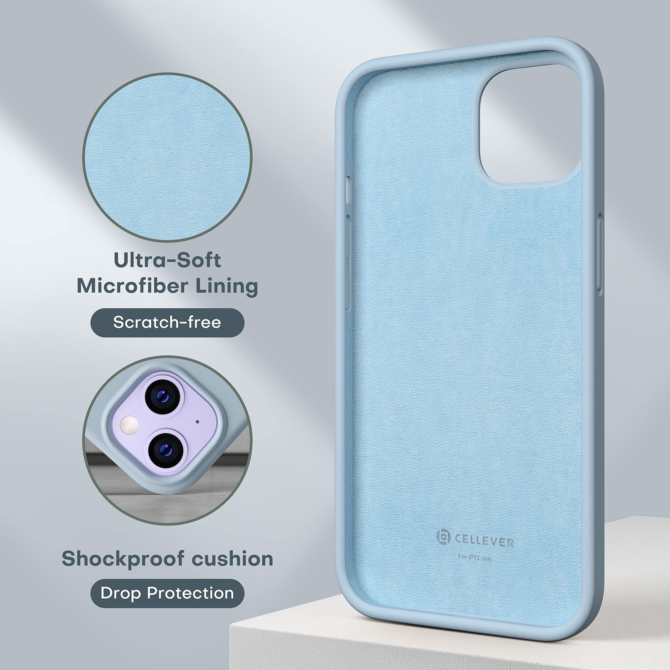 Durable Silicone Case + Glass Screen Protectors Combo Pack for iPhone 13 Mini