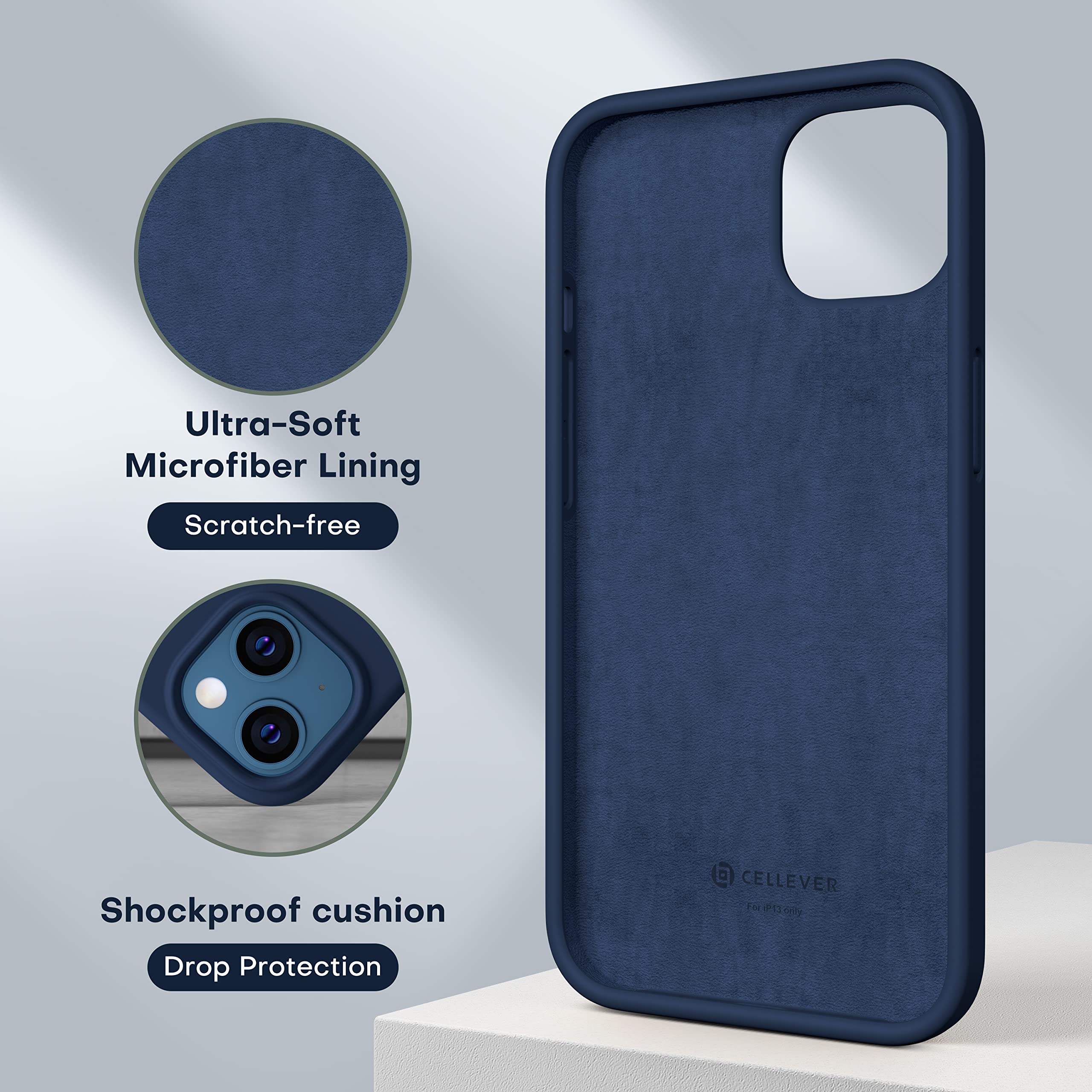 Durable Silicone Case + Glass Screen Protectors Combo Pack for iPhone 13 Mini