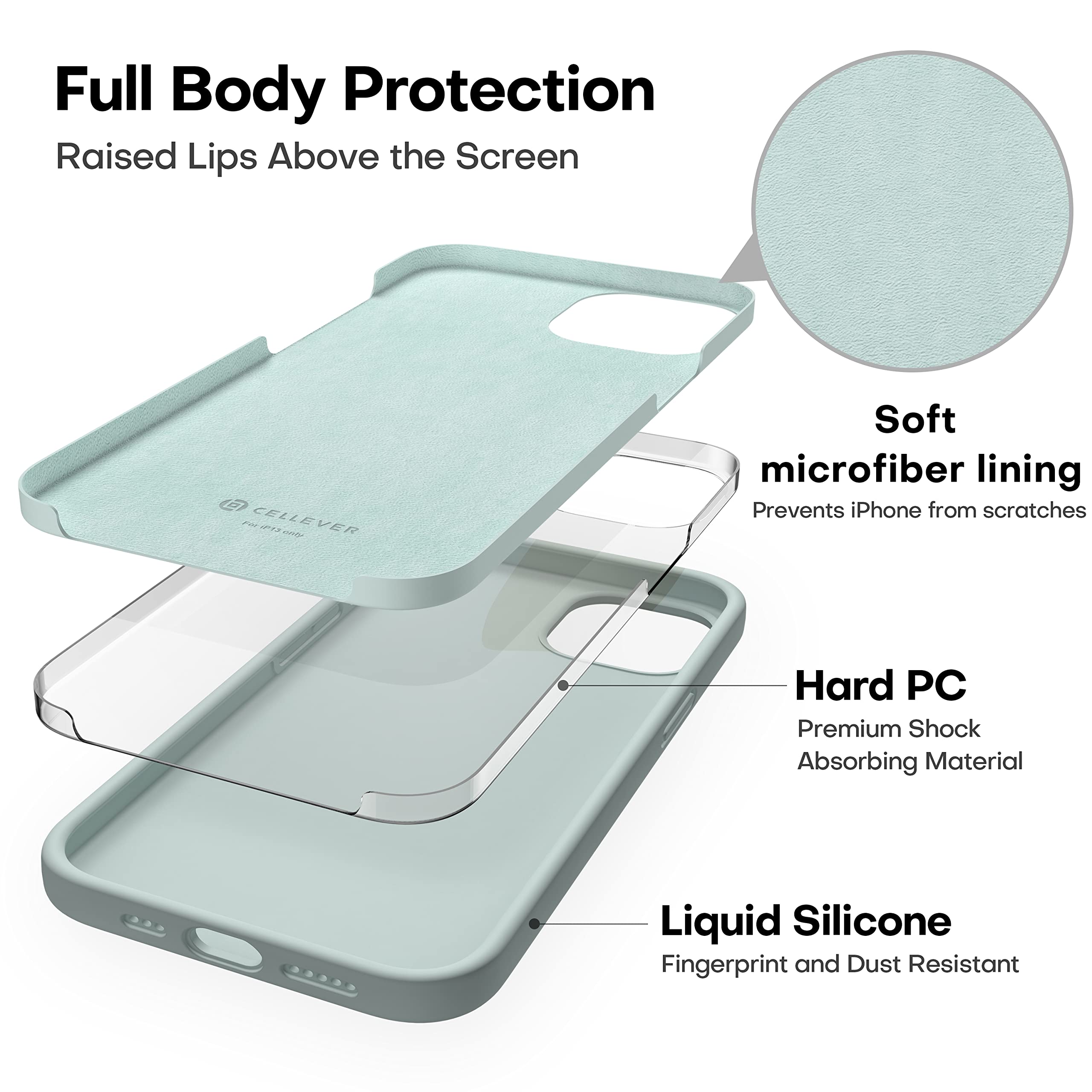 Durable Silicone Case + Glass Screen Protectors Combo Pack for iPhone 13 Mini