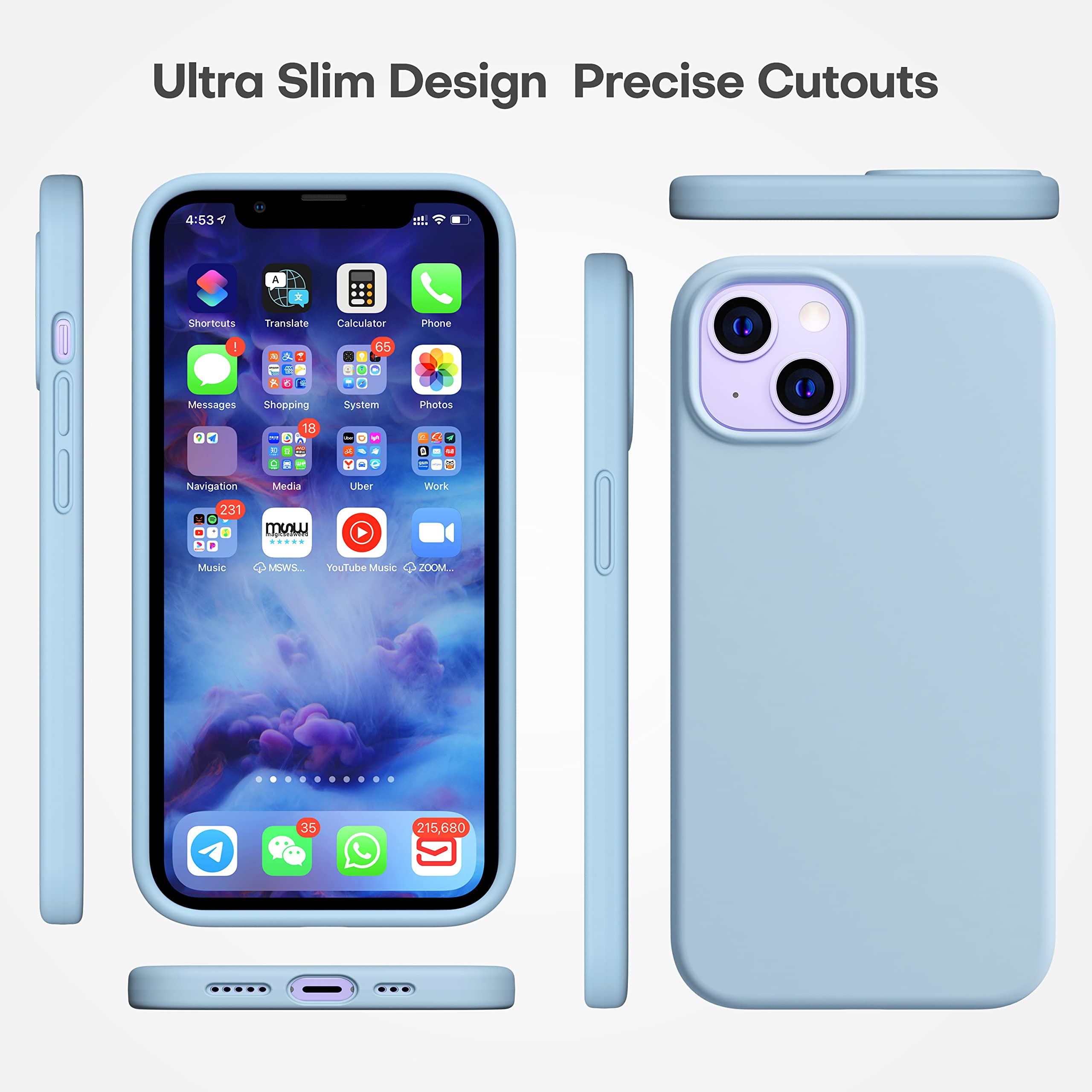 Durable Silicone Case + Glass Screen Protectors Combo Pack for iPhone 13 Mini