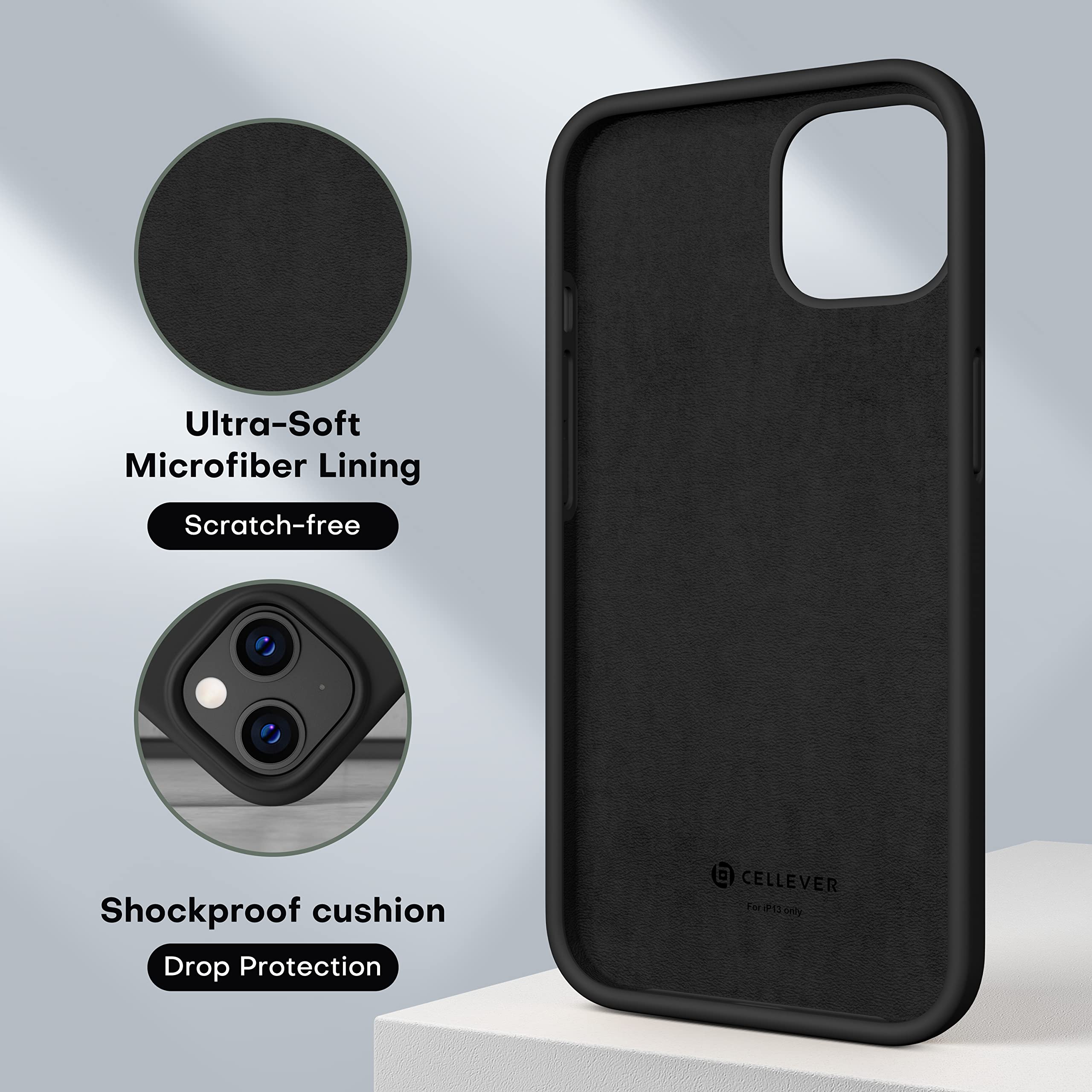 Durable Silicone Case + Glass Screen Protectors Combo Pack for iPhone 13 Mini