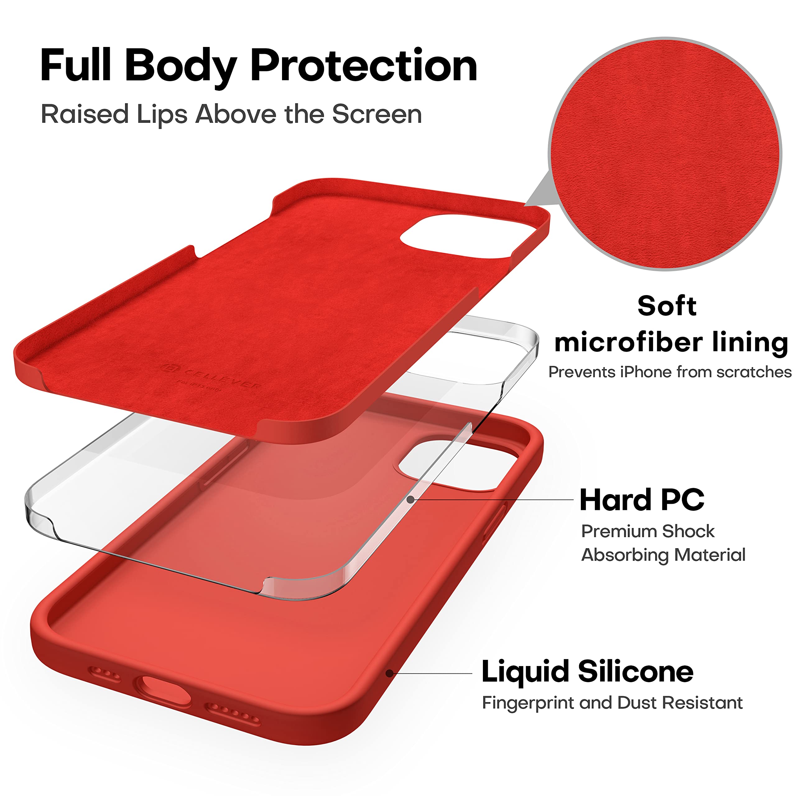Durable Silicone Case + Glass Screen Protectors Combo Pack for iPhone 13 Mini