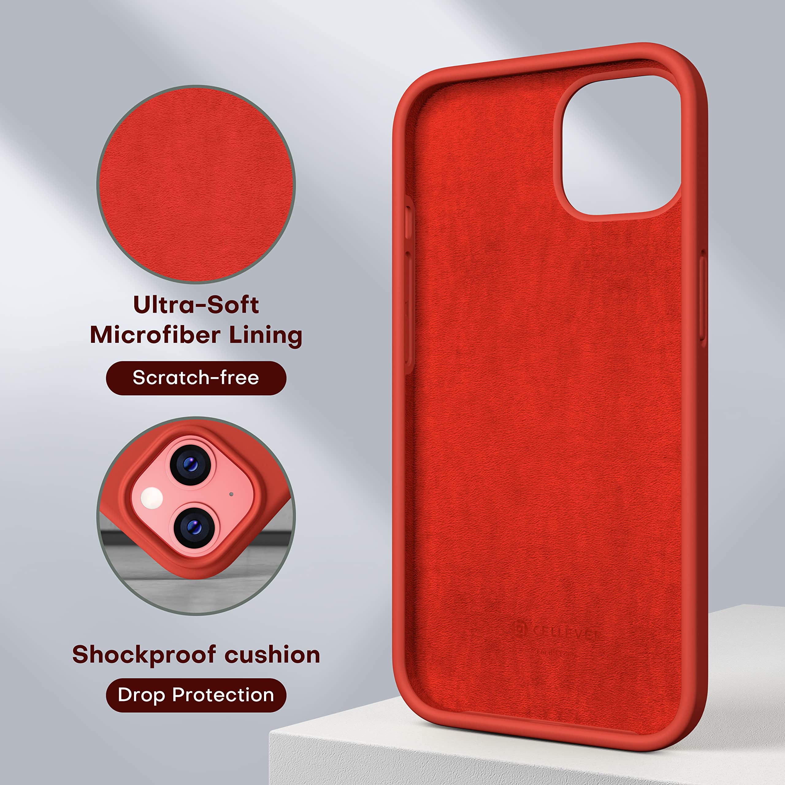 Durable Silicone Case + Glass Screen Protectors Combo Pack for iPhone 13 Mini