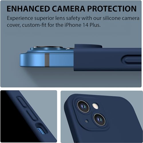 Durable Silicone Case for iPhone 14 Plus with Camera Cover