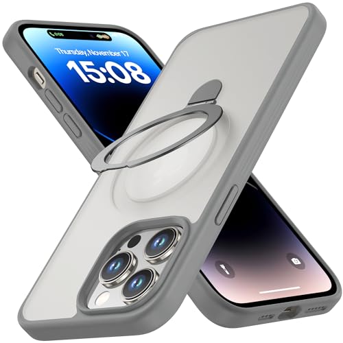 iPhone 13 Pro Max Case, Compatible with MagSafe with Magnetic Ring Stand