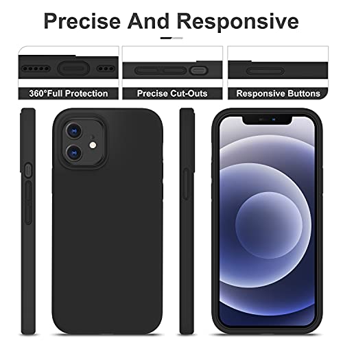 Durable Silicone Case for iPhone 12 & iPhone 12 Pro with Glass Screen Protectors