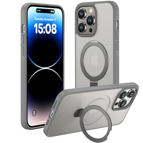 iPhone 13 Pro Max Case, Compatible with MagSafe with Magnetic Ring Stand