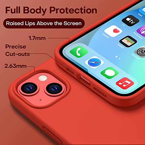 Durable Silicone Case for iPhone 13 with Glass Screen Protectors