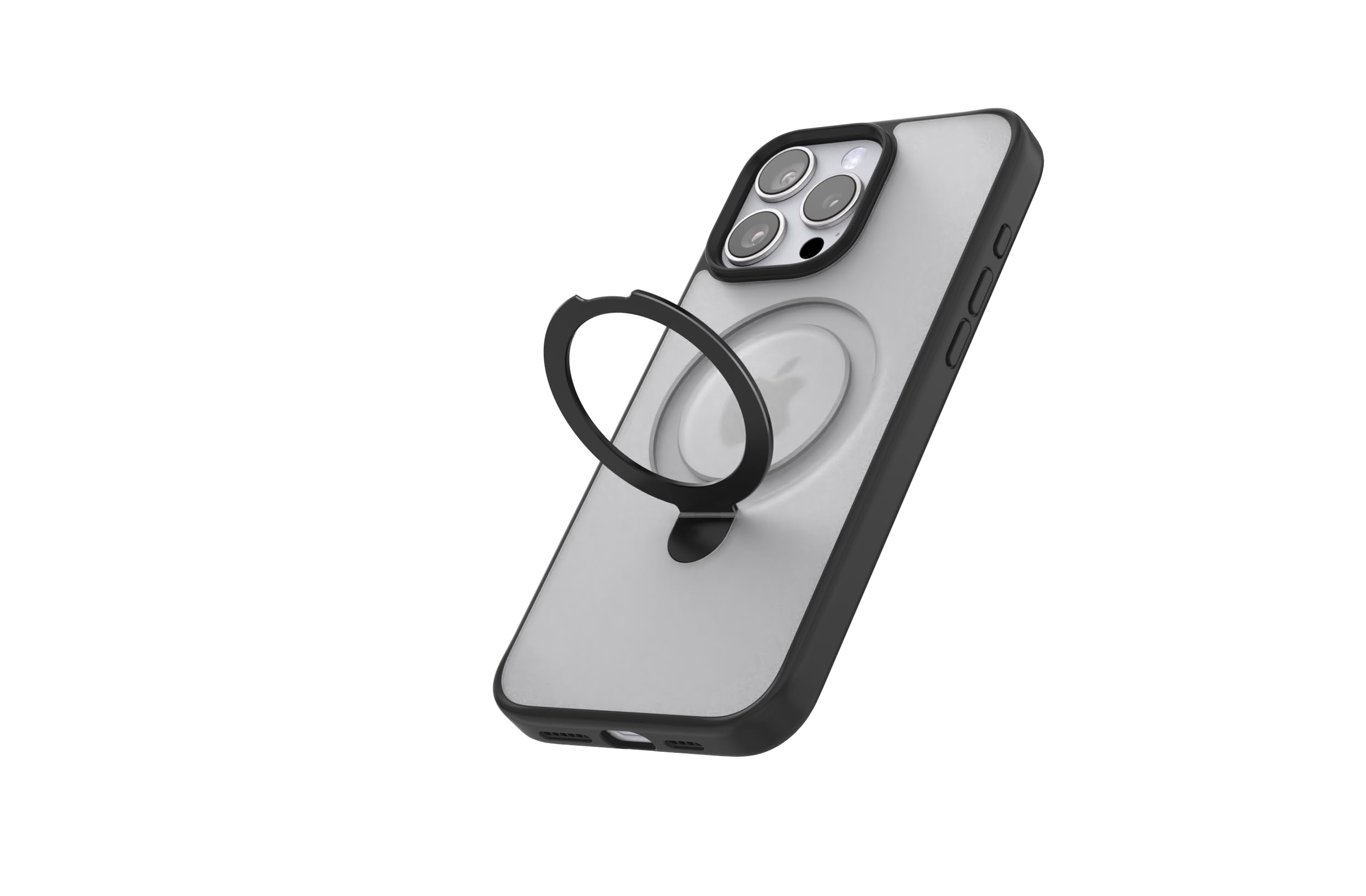 CellEver Strong Magnetic for iPhone 16 Pro Case [for MagSafe Charging] Matte Skin Feel, Military Grade Protection, Translucent, Anti-Scratch, Never Yellowing, Cover with Kickstand, Black