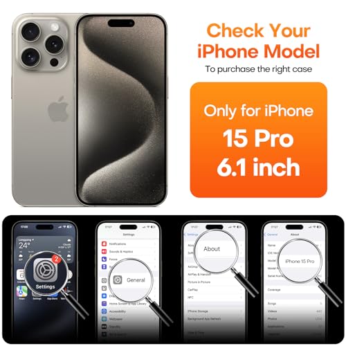 iPhone 15 Pro Ring Stand Case Compatible with MagSafe