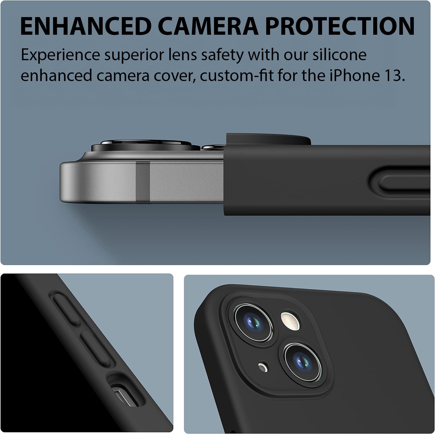 Durable Silicone Case for iPhone 13 with Camera Cover