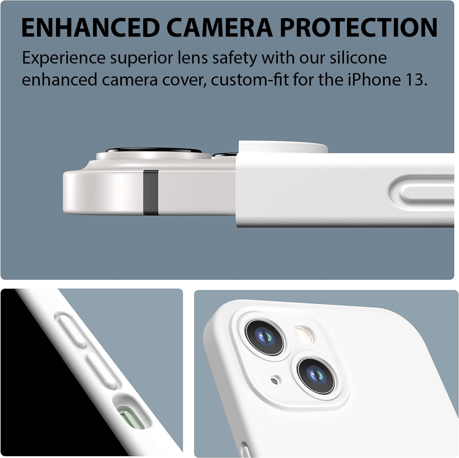 Durable Silicone Case for iPhone 13 with Camera Cover