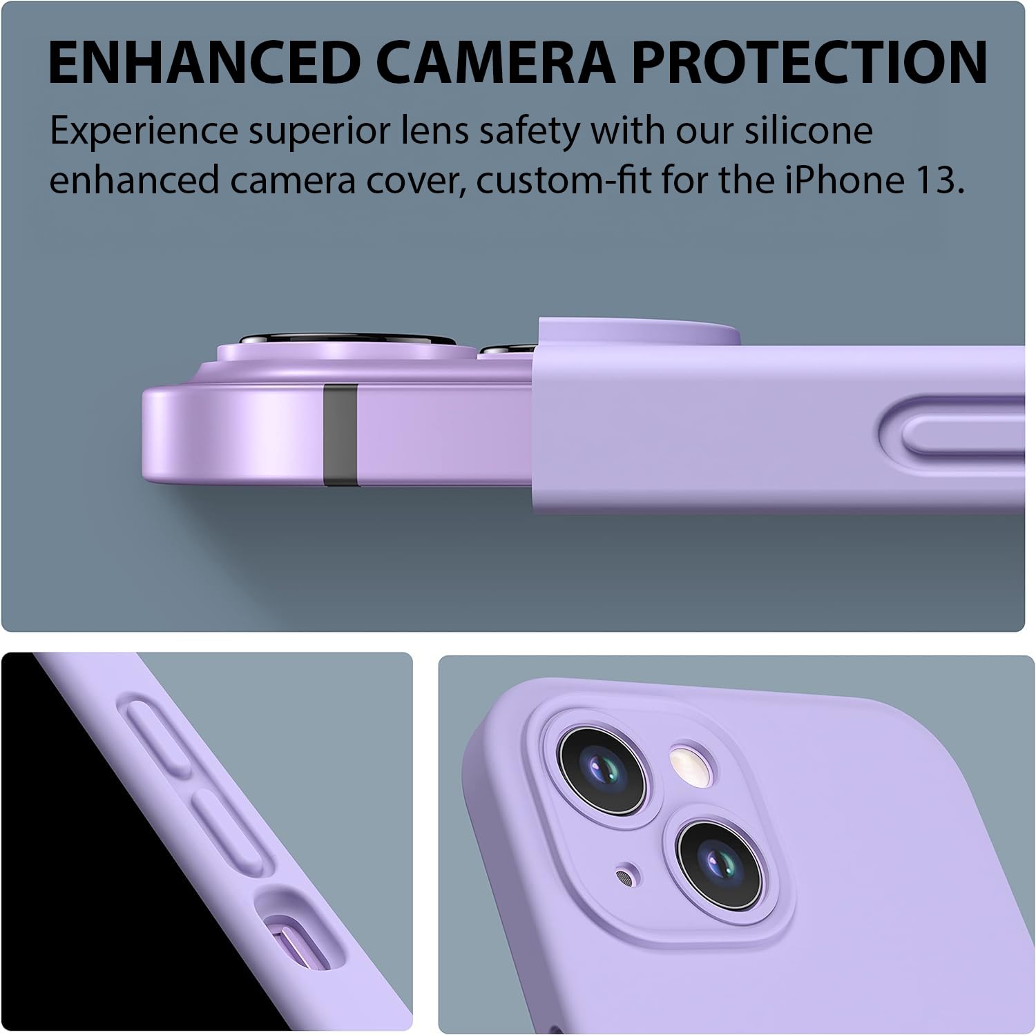 Durable Silicone Case for iPhone 13 with Camera Cover