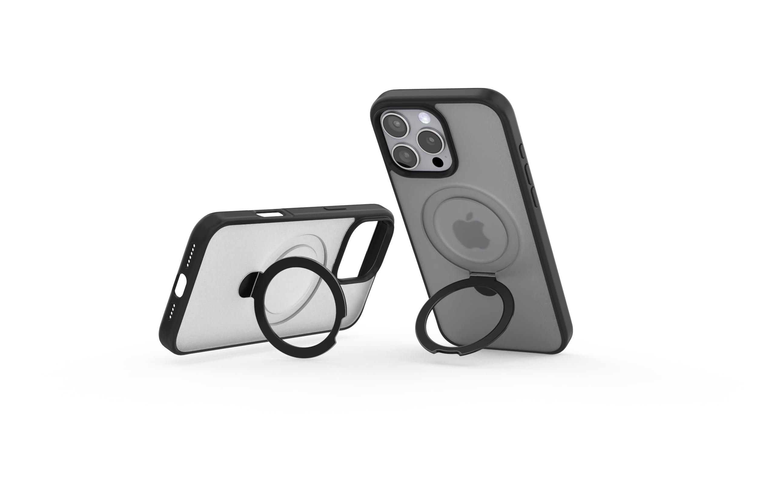 CellEver Strong Magnetic for iPhone 16 Pro Case [for MagSafe Charging] Matte Skin Feel, Military Grade Protection, Translucent, Anti-Scratch, Never Yellowing, Cover with Kickstand, Black