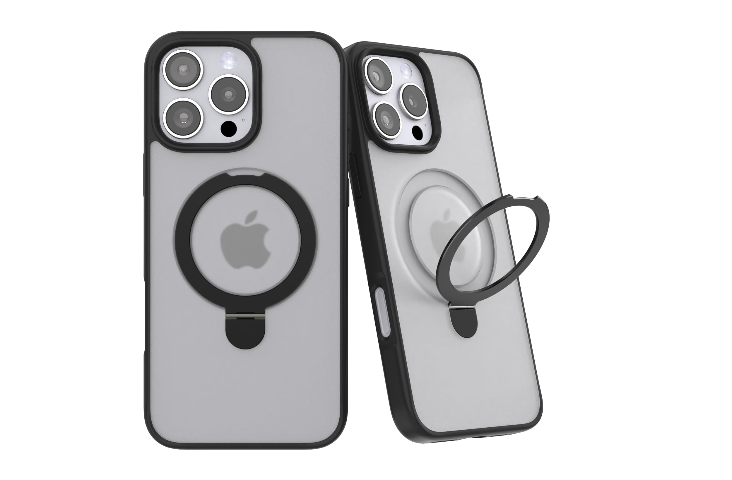 CellEver Strong Magnetic for iPhone 16 Pro Max Case [for MagSafe Charging] Matte Skin Feel, Military Grade Protection, Translucent, Anti-Scratch, Never Yellowing, Cover with Kickstand, Black