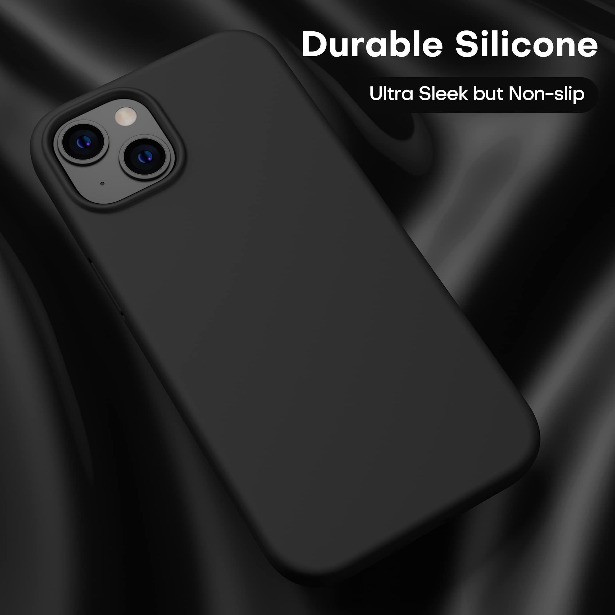 Durable Silicone Case + Glass Screen Protectors Combo Pack for iPhone 13 Mini