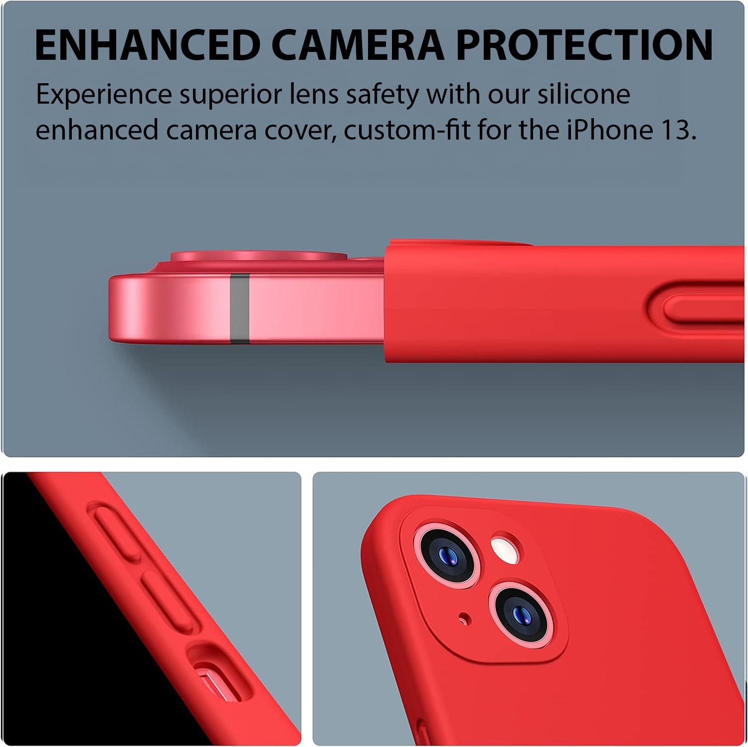 Durable Silicone Case for iPhone 13 with Camera Cover