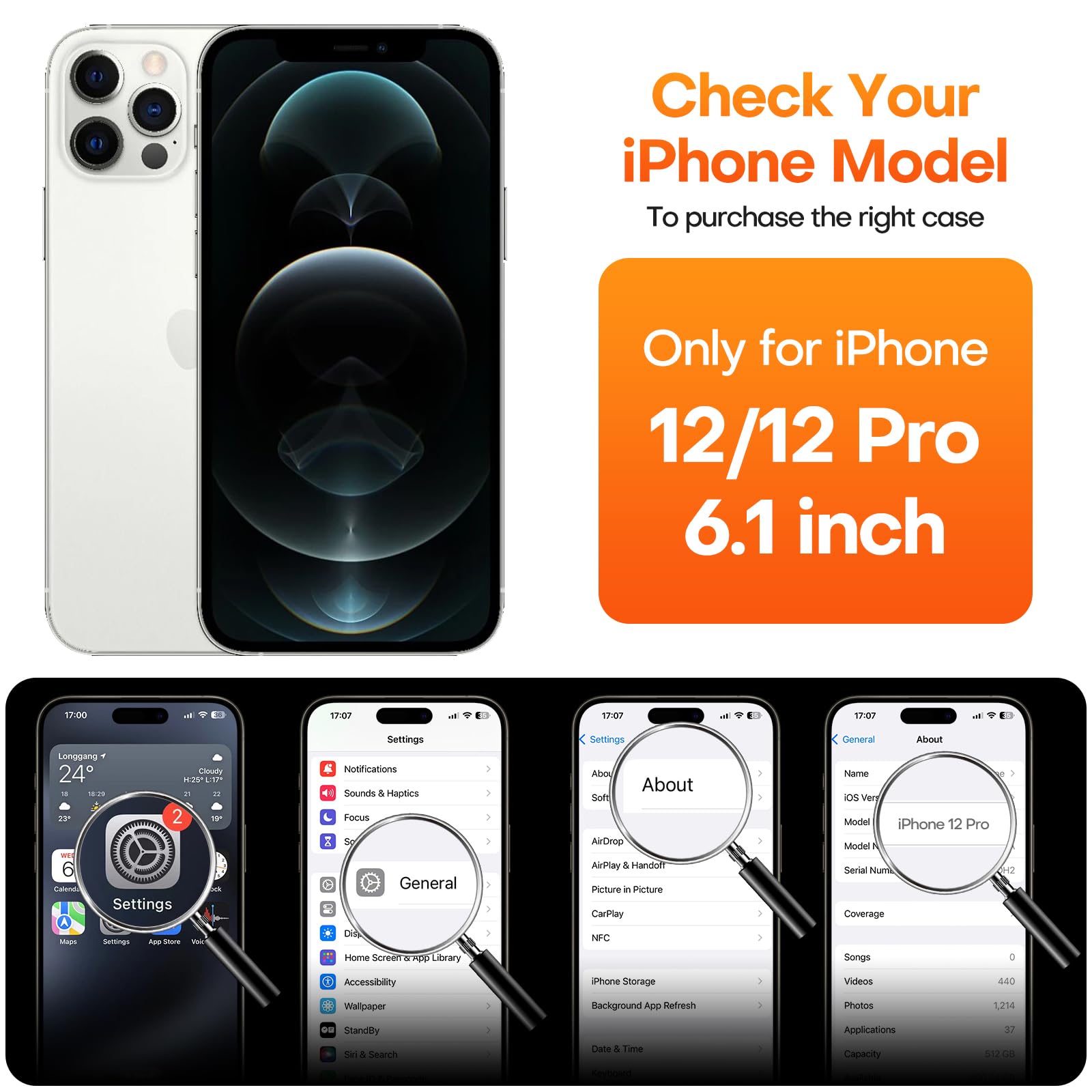 Durable Silicone Case for iPhone 12 & iPhone 12 Pro with Glass Screen Protectors