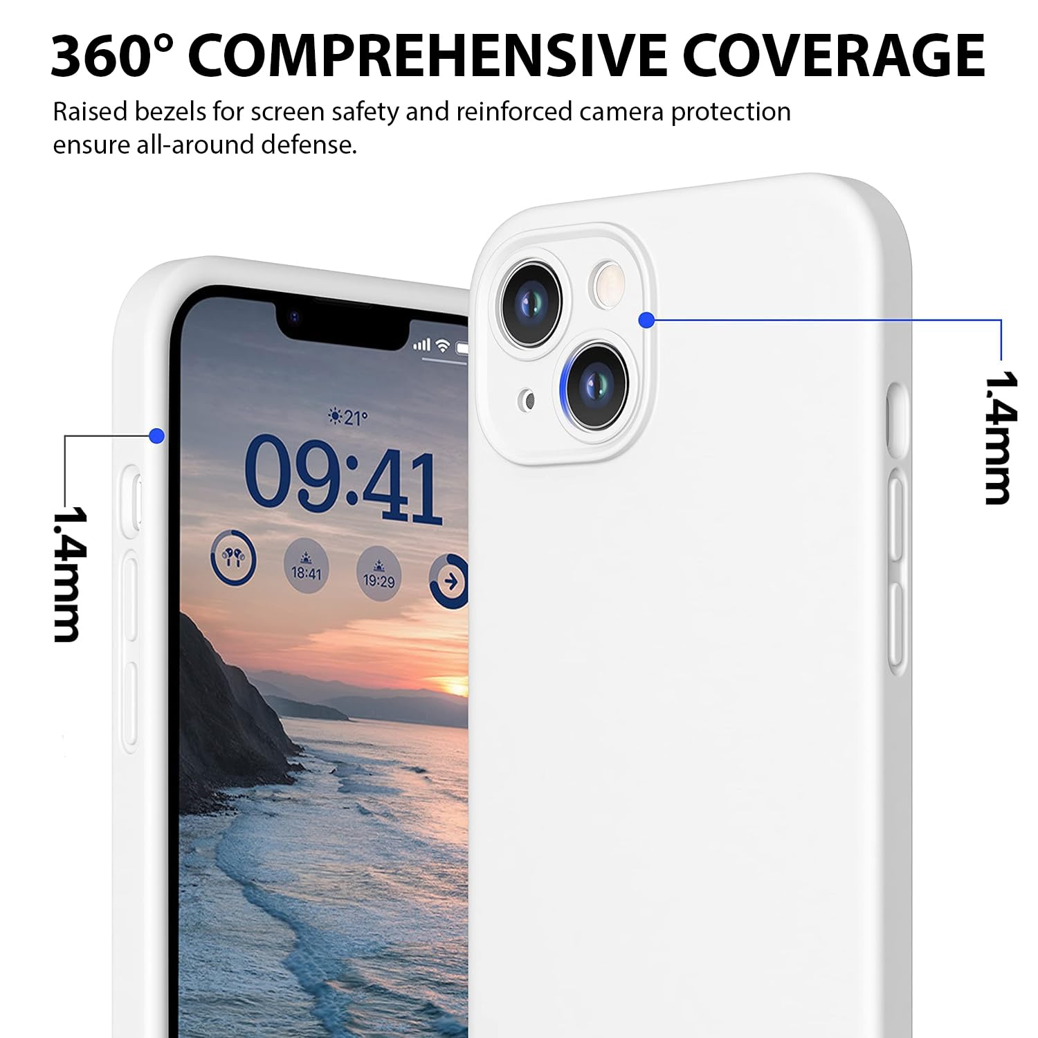 Durable Silicone Case for iPhone 13 with Camera Cover