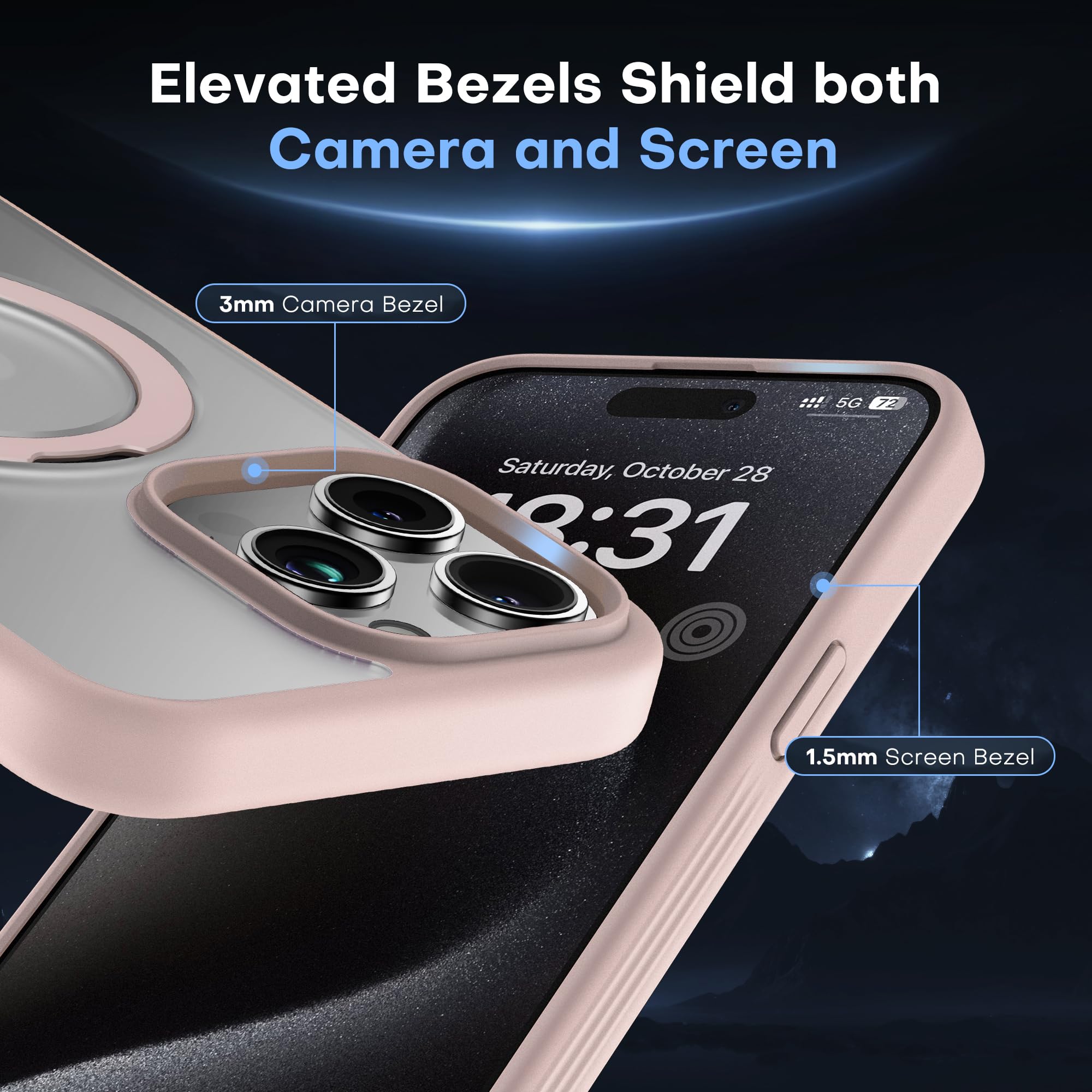 iPhone 15 Pro Ring Stand Case Compatible with MagSafe